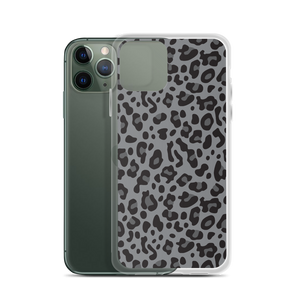 Grey Leopard Print iPhone Case by Design Express