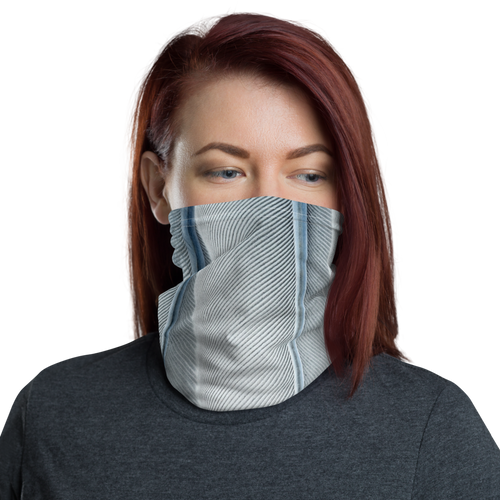 Default Title White Feathers Texture Neck Gaiter Masks by Design Express