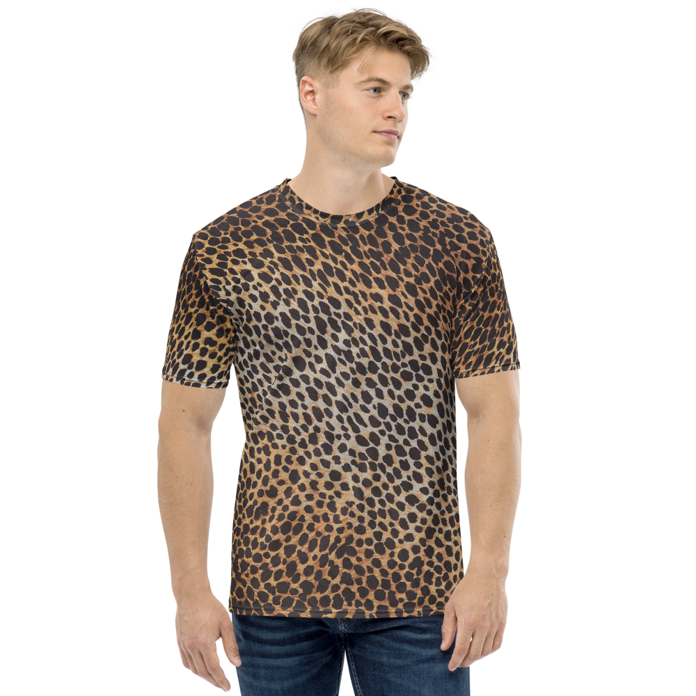 XS Leopard Brown Pattern Men's T-shirt by Design Express