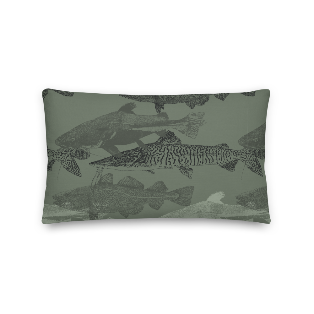 Default Title Army Green Catfish Rectangle Premium Pillow by Design Express