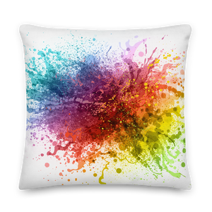 Rainbow Paint Splash Premium Pillow by Design Express