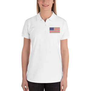 United States Flag "Solo" Embroidered Women's Polo Shirt by Design Express