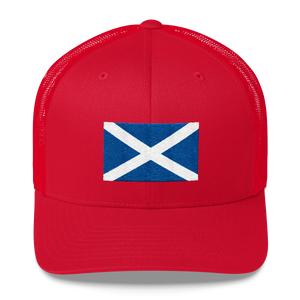 Red Scotland Flag "Solo" Trucker Cap by Design Express