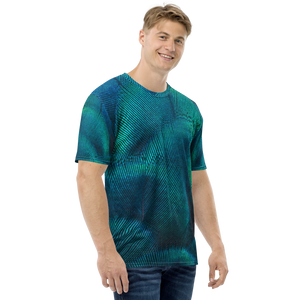 Green Blue Peacock Men's T-shirt by Design Express