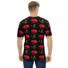 Red Rose on Black Men's T-shirt by Design Express