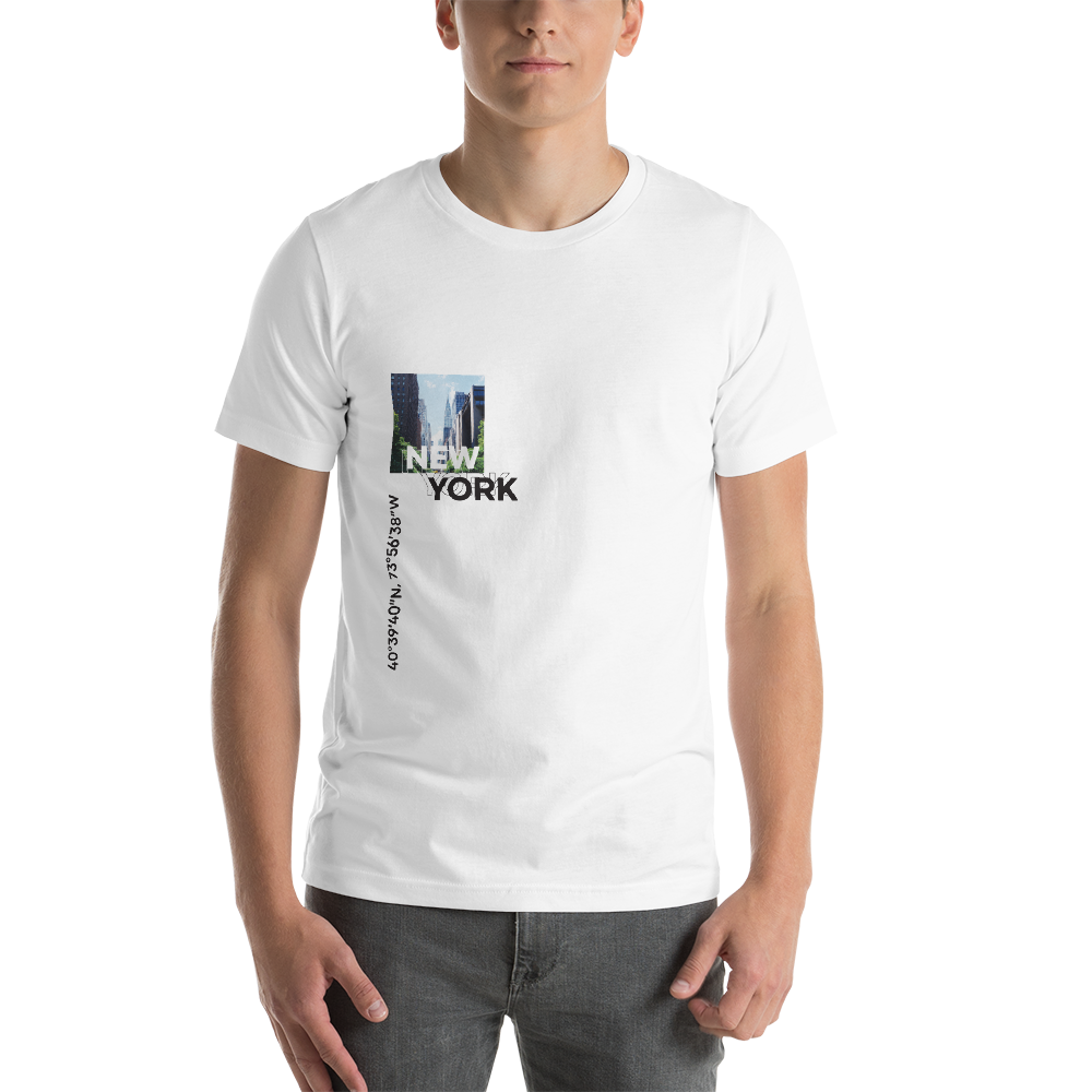 XS New York Coordinates Unisex White T-Shirt by Design Express