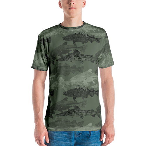 XS Army Green Catfish Men's T-shirt by Design Express