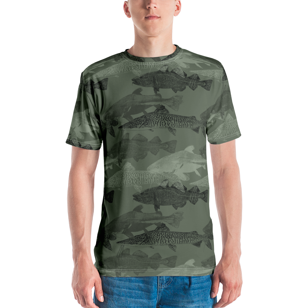 XS Army Green Catfish Men's T-shirt by Design Express