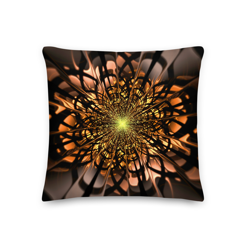 18×18 Abstract Flower 02 Square Premium Pillow by Design Express