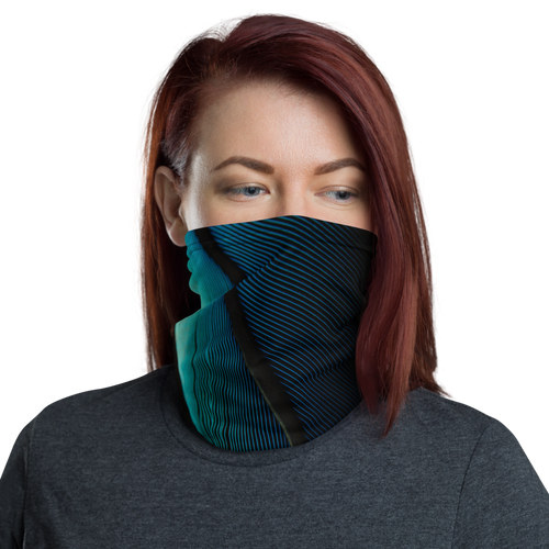 Default Title Blue Black Feather Neck Gaiter Masks by Design Express