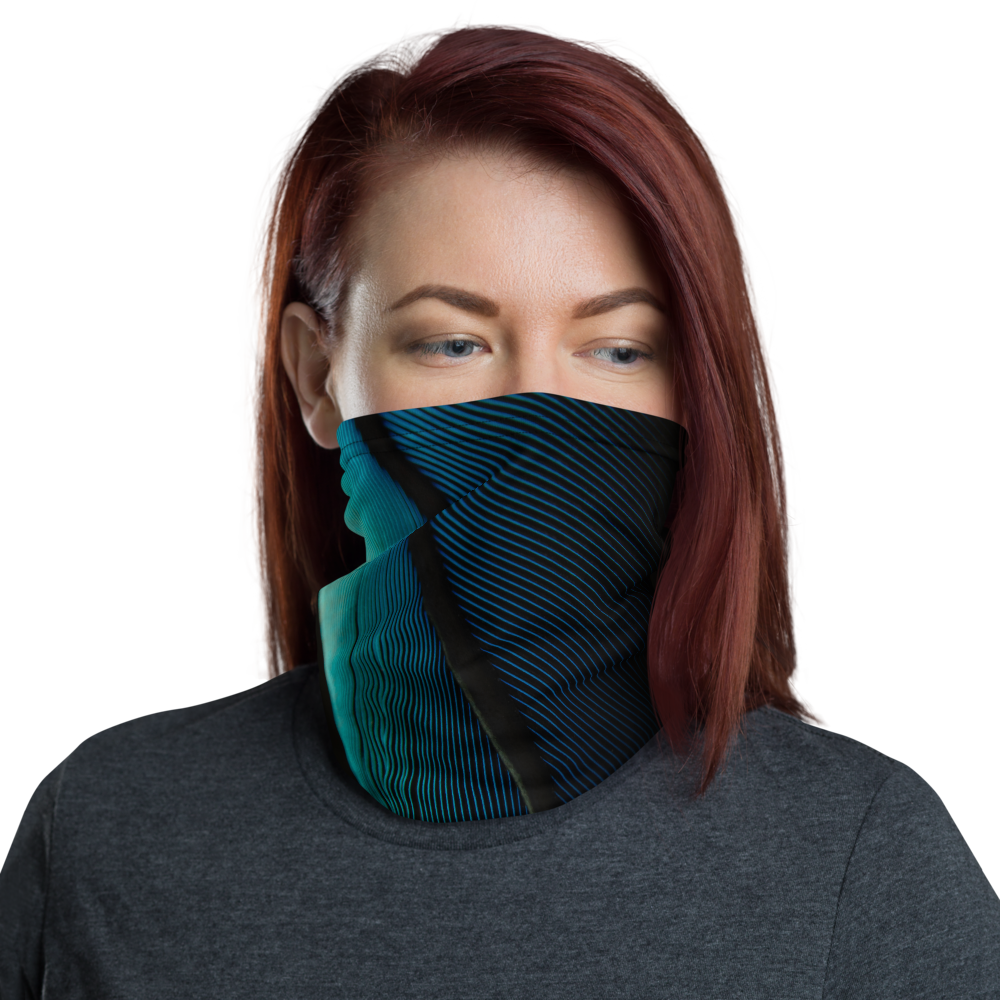 Default Title Blue Black Feather Neck Gaiter Masks by Design Express