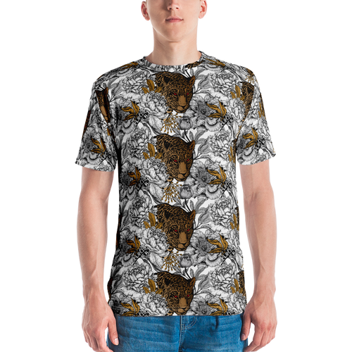 XS Leopard Head Men's T-shirt by Design Express