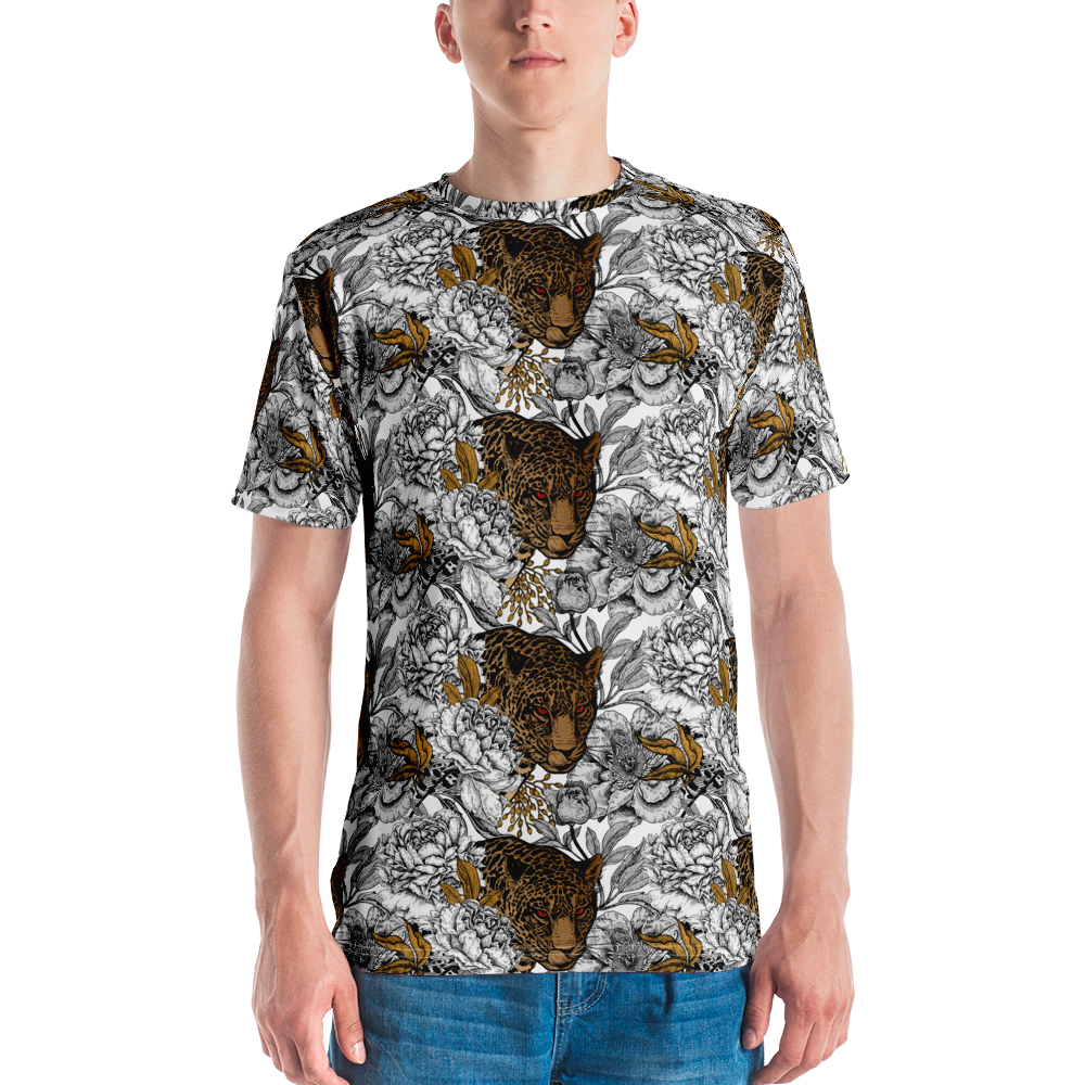 XS Leopard Head Men's T-shirt by Design Express