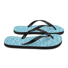 Teal Leopard Print Flip-Flops by Design Express