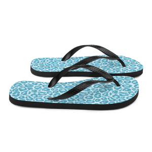 Teal Leopard Print Flip-Flops by Design Express