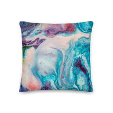 Blue Multicolor Marble Square Premium Pillow by Design Express