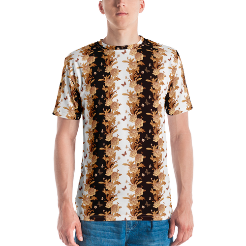 XS Gold Baroque Men's T-shirt by Design Express