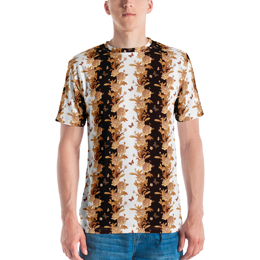 XS Gold Baroque Men's T-shirt by Design Express