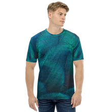 XS Green Blue Peacock Men's T-shirt by Design Express