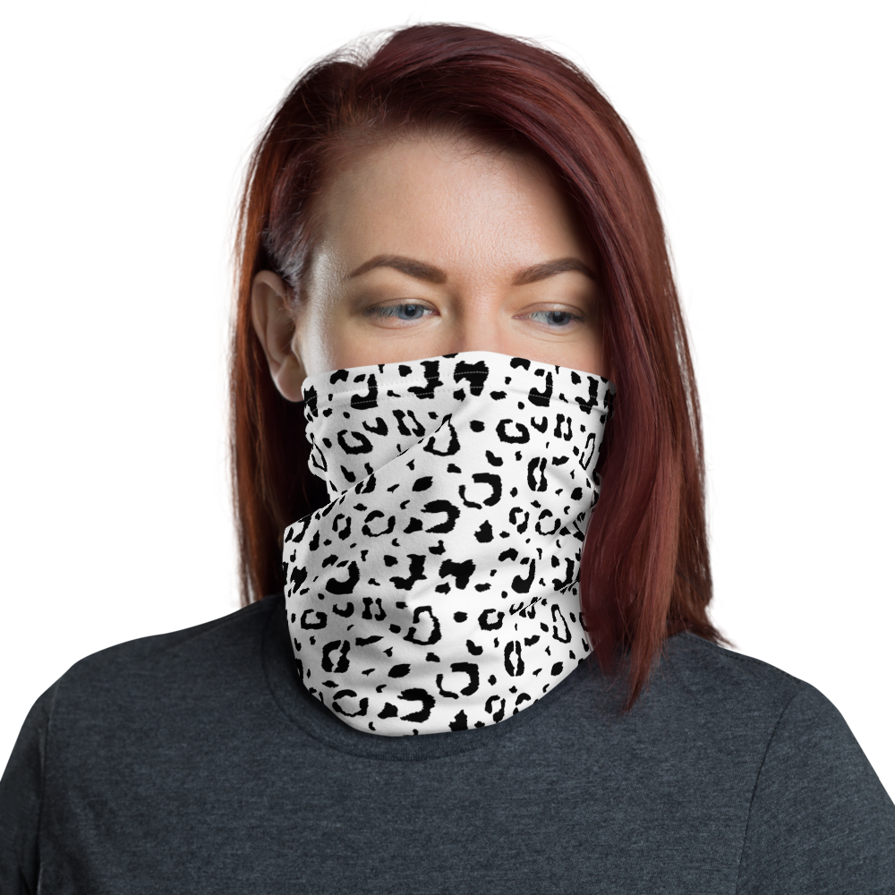 Default Title Black & White Leopard Print Neck Gaiter Masks by Design Express