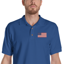 Royal / S United States Flag "Solo" Embroidered Polo Shirt by Design Express