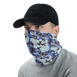 Electric Blue Camo Neck Gaiter Masks by Design Express