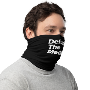 Defund The Media Italic Smallcaps Black Neck Gaiter by Design Express