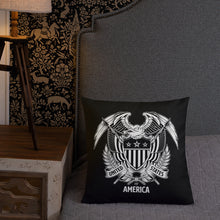 United States Of America Eagle Illustration Reverse Premium Pillow by Design Express