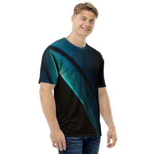 Blue Black Feathers Men's T-shirt by Design Express