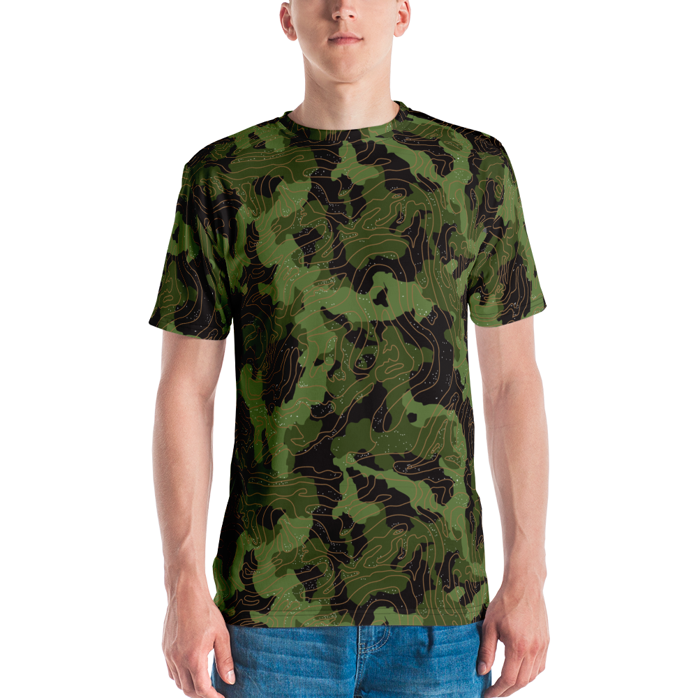 XS Green Camoline Men's T-shirt by Design Express