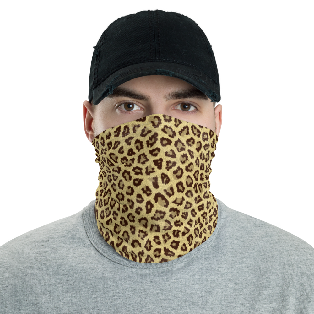 Default Title Yellow Leopard Print Neck Gaiter Masks by Design Express