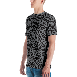 Grey Leopard Print Men's T-shirt by Design Express