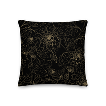 18×18 Golden Floral Square Premium Pillow by Design Express