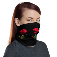 Red Rose on Black Neck Gaiter Masks by Design Express