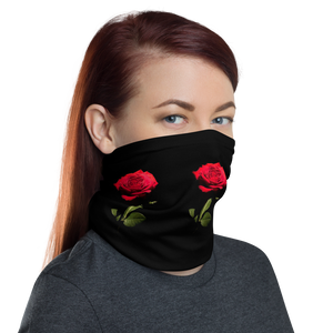 Red Rose on Black Neck Gaiter Masks by Design Express