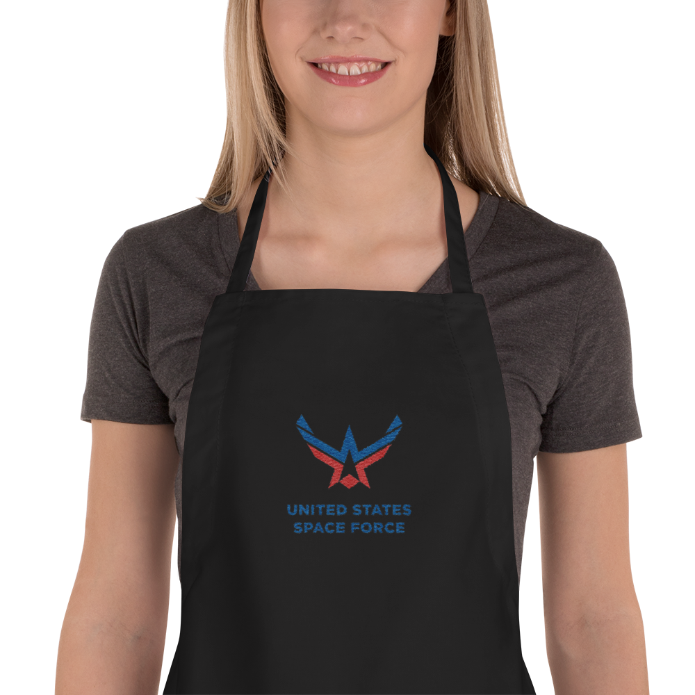 Black United States Space Force Embroidered Apron by Design Express