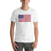 White / S United States Flag "Solo" Short-Sleeve Unisex T-Shirt by Design Express