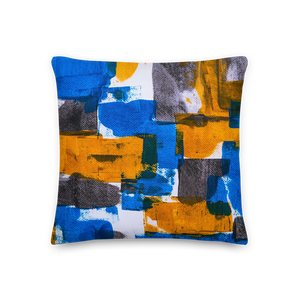 18×18 Bluerange Abstract Square Premium Pillow by Design Express