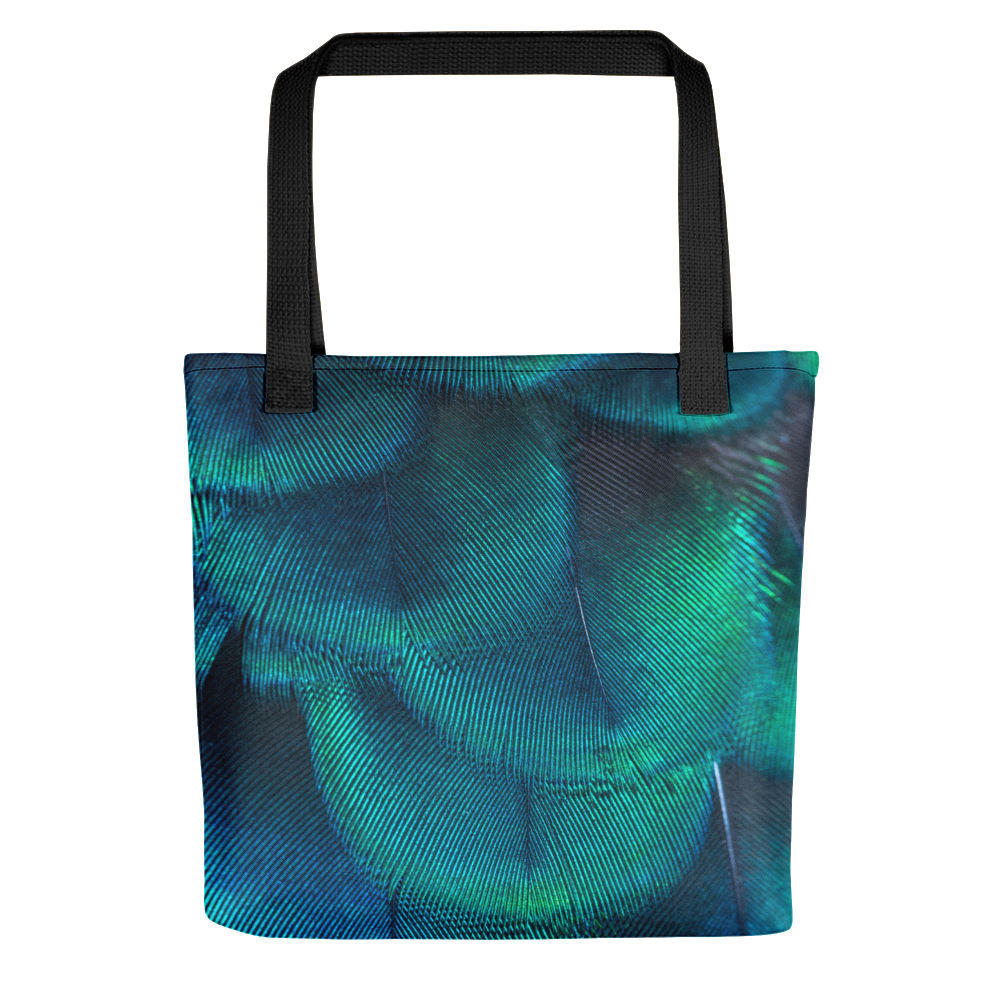 Default Title Green Blue Peacock Tote Bag by Design Express