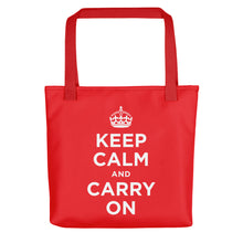 Red Keep Calm and Carry On (Red White) Tote bag Totes by Design Express