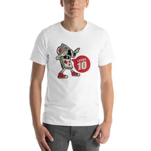 White / XS Game Boy Pose Level 10 Short-Sleeve Unisex T-Shirt by Design Express