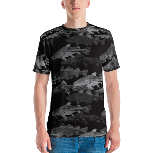 XS Grey Black Catfish Men's T-shirt by Design Express