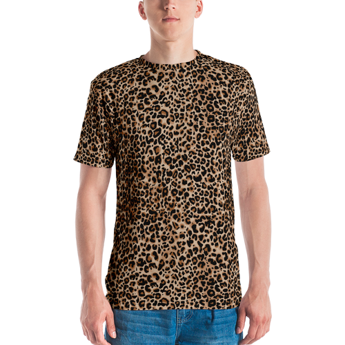 XS Golden Leopard Men's T-shirt by Design Express