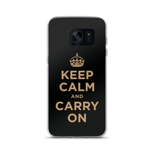 Samsung Galaxy S7 Keep Calm and Carry On (Black Gold) Samsung Case Samsung Case by Design Express