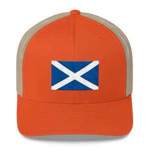 Rustic Orange/ Khaki Scotland Flag "Solo" Trucker Cap by Design Express