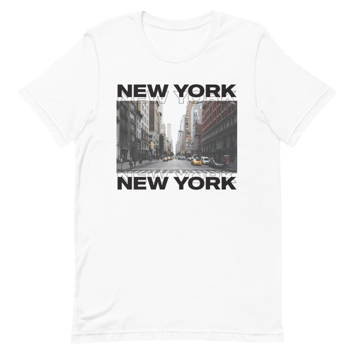 XS New York Front Unisex White T-Shirt by Design Express