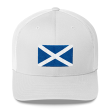 White Scotland Flag "Solo" Trucker Cap by Design Express