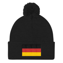 Black Germany Flag Pom Pom Knit Cap by Design Express