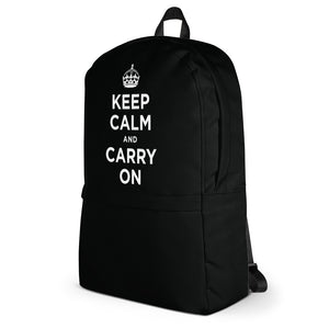 Keep Calm And Carry On (Black White) Backpack by Design Express