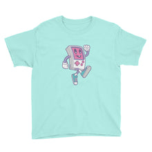 Teal Ice / S Game Boy Happy Walking Youth Short Sleeve T-Shirt by Design Express